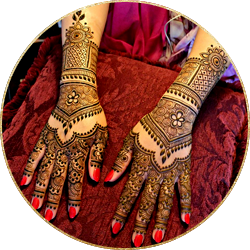 Mehandi design on bride's hands by skulpt bridal makeup artist